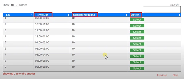 National Identity Card Time Slot And Remaining Quota National Identity Card Time Slot And Remaining Quota