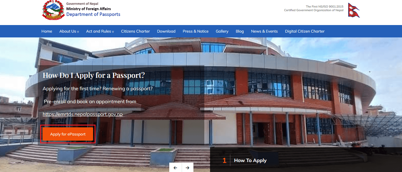 Apply For E-Passport Apply For E-Passport