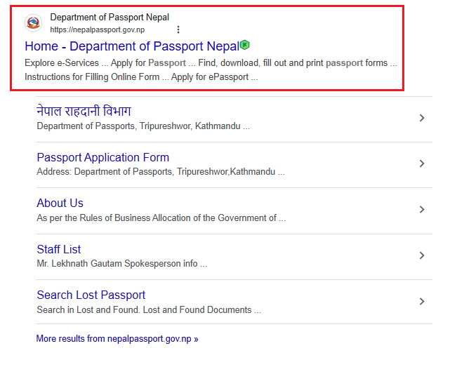 Department Of Passport Nepal Department Of Passport Nepal
