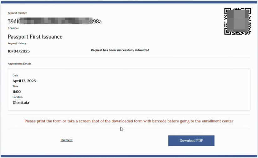 Successfully Submitted Form For E-Passport Successfully Submitted Form For E-Passport