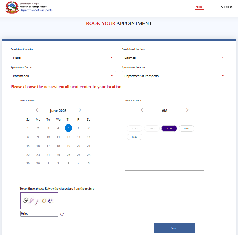 Urgent E-Passport Appointment From Nepal Urgent E-Passport Appointment From Nepal
