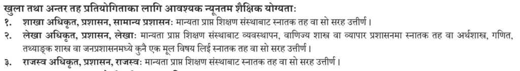 Sudurpashchim Pradesh Loksewa Minimum Qualification