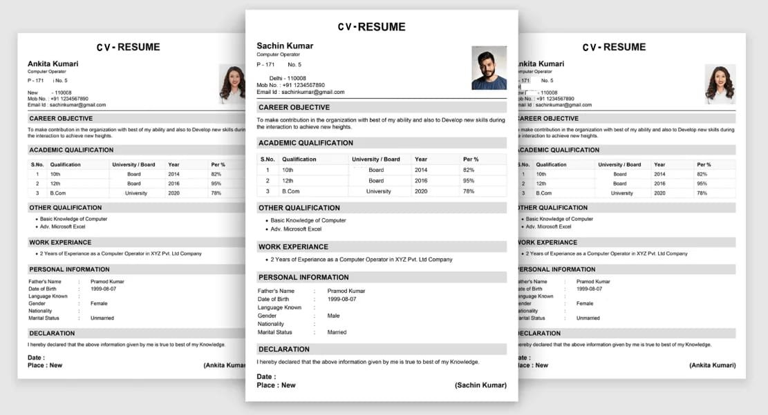 Free Online CV Maker - Professional CV In Minutes