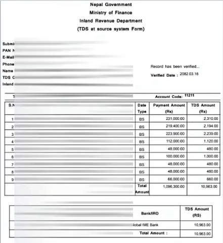 tds sample eTDS Sample