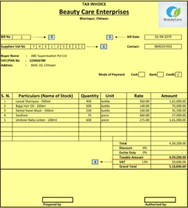 Vat Bill Format Nepal