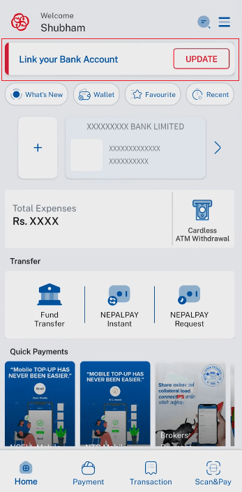 Connect IPS Link Bank Account