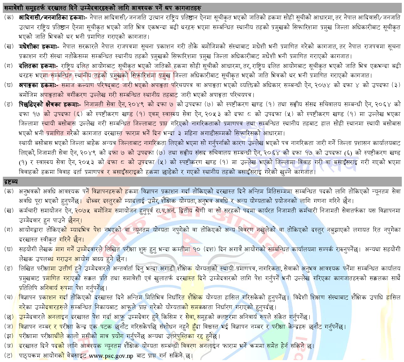 Documents Inclusive Applicants