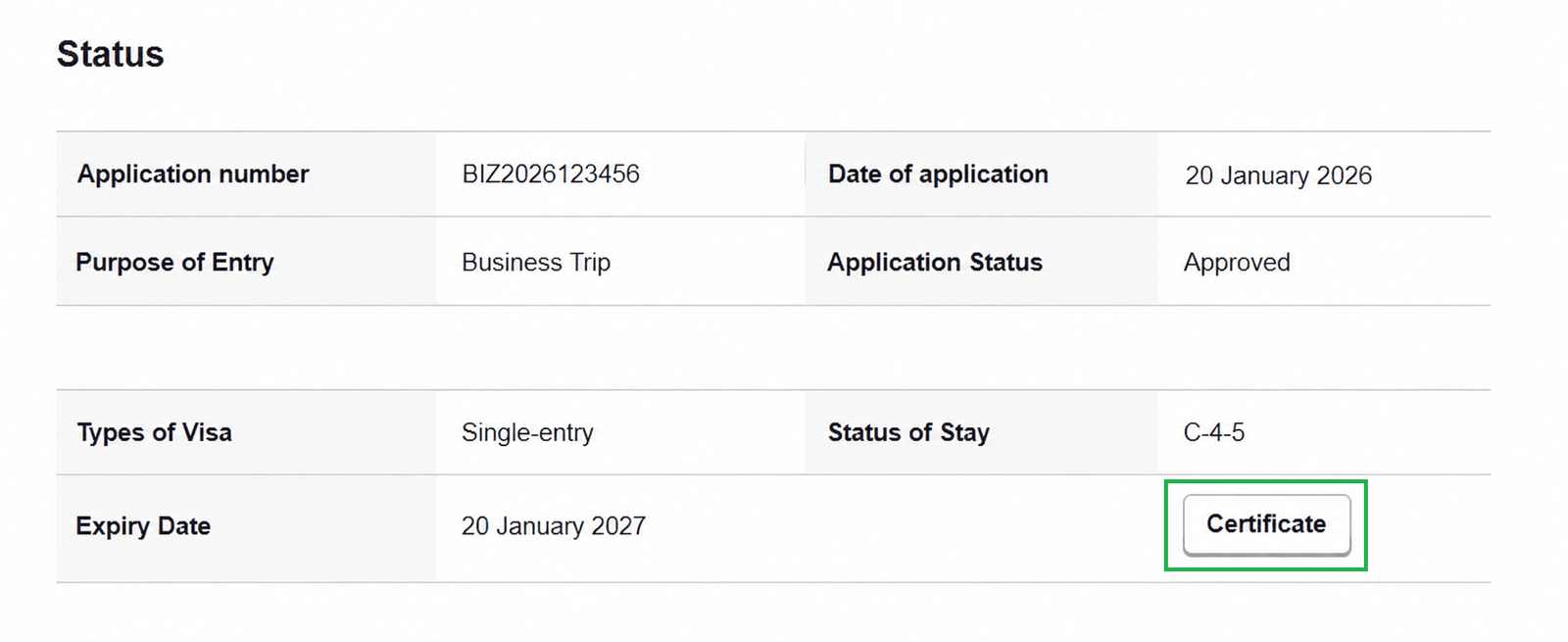Korea Visa Application Status Korea Visa Application Status