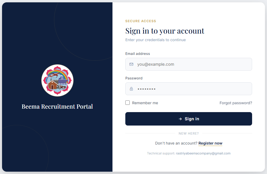 Rastriya Beema Company Limited Vacancy Login